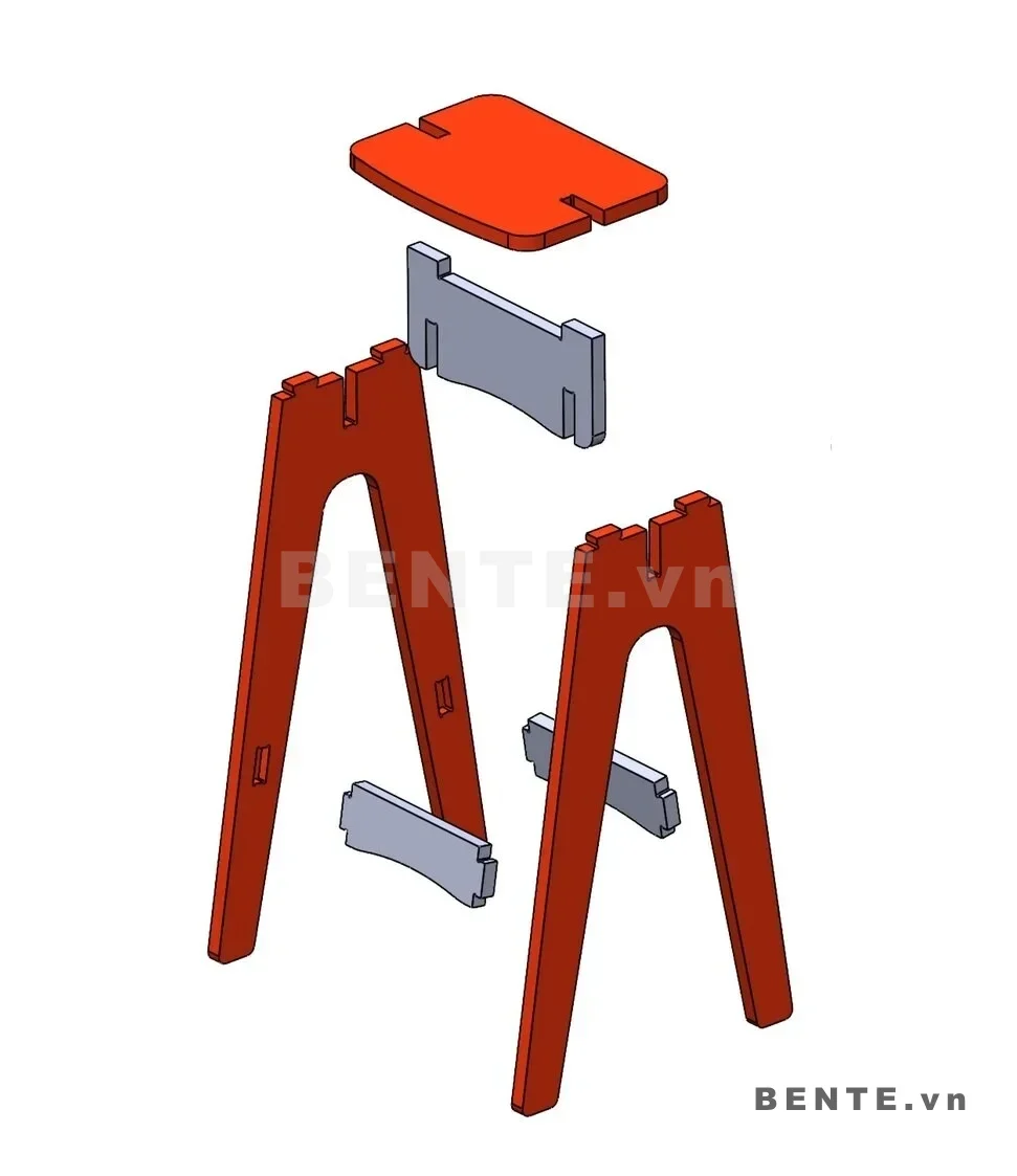 ảnh hướng dẫn lắp ráp, ghế quầy bar gỗ tựa lưng tấm rộng, ghế bar có tựa lưng
