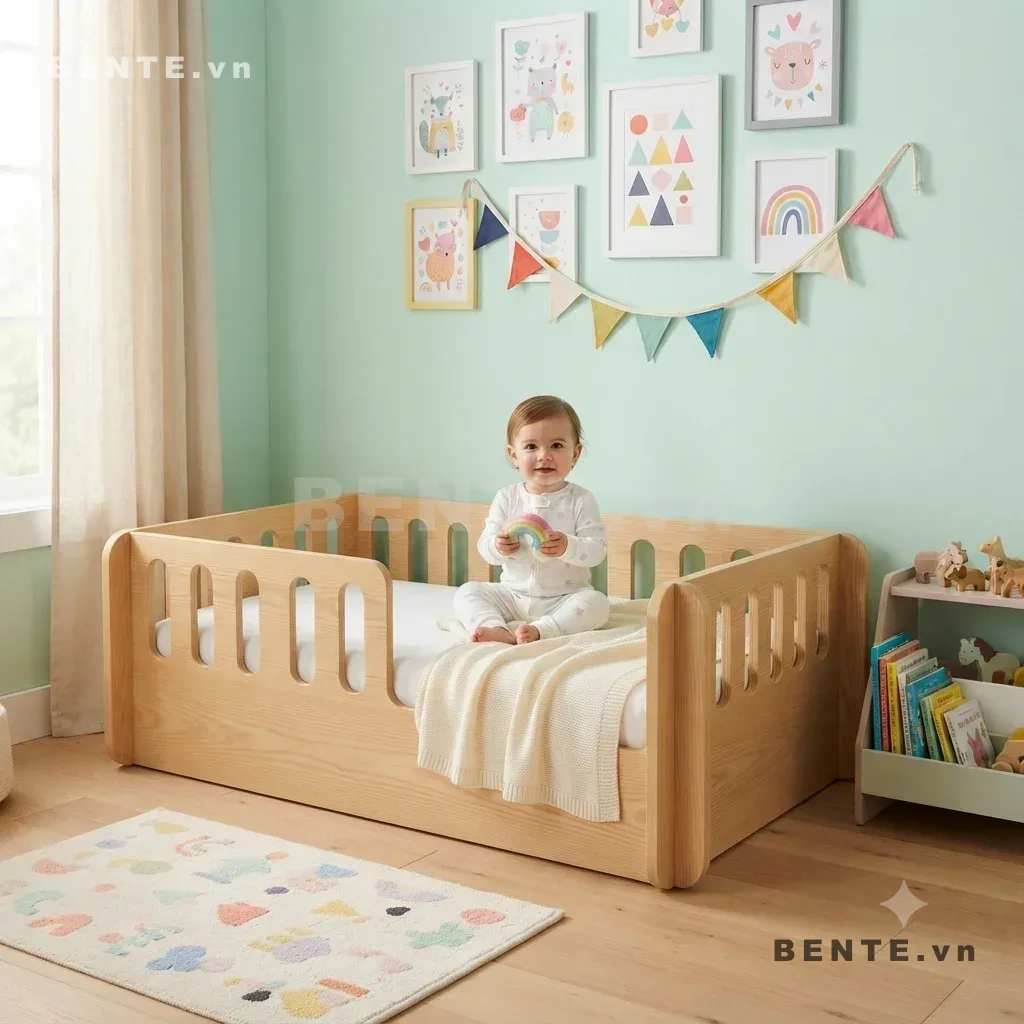 giường Montessori lối vào bên hông