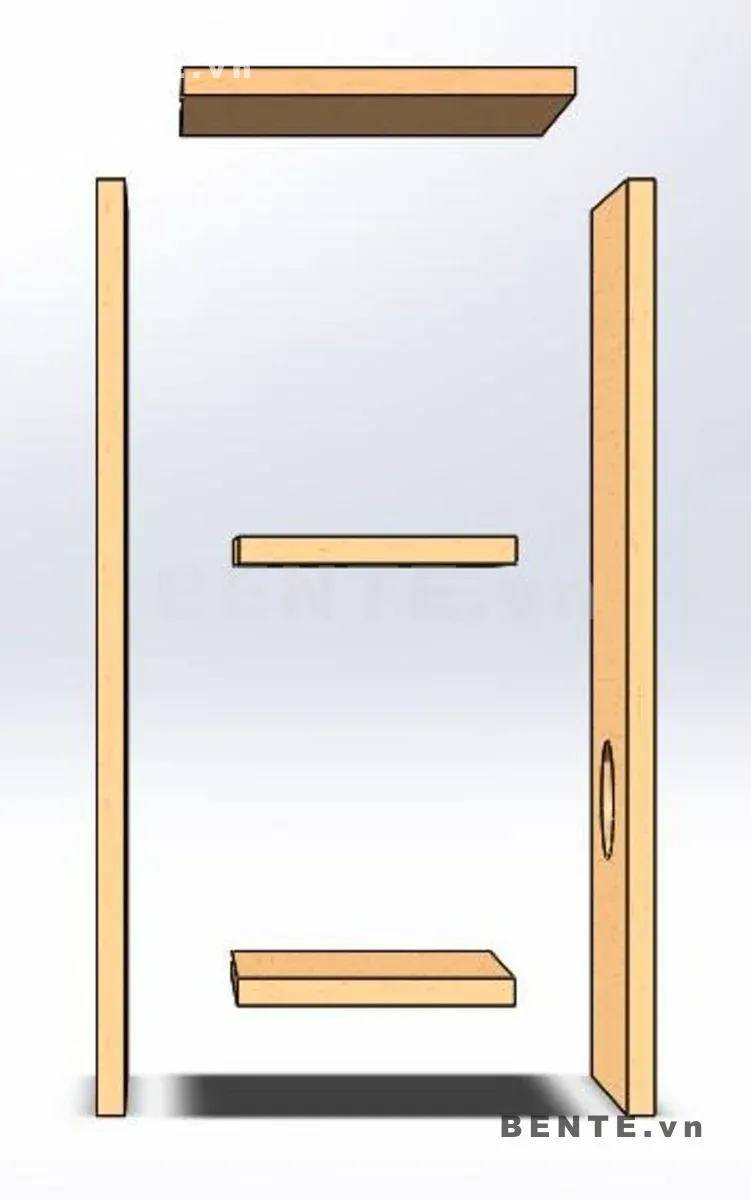 ảnh hướng dẫn lắp ráp, kệ đầu giường gỗ 2 tầng, kệ đầu giường hông khoét ô tròn