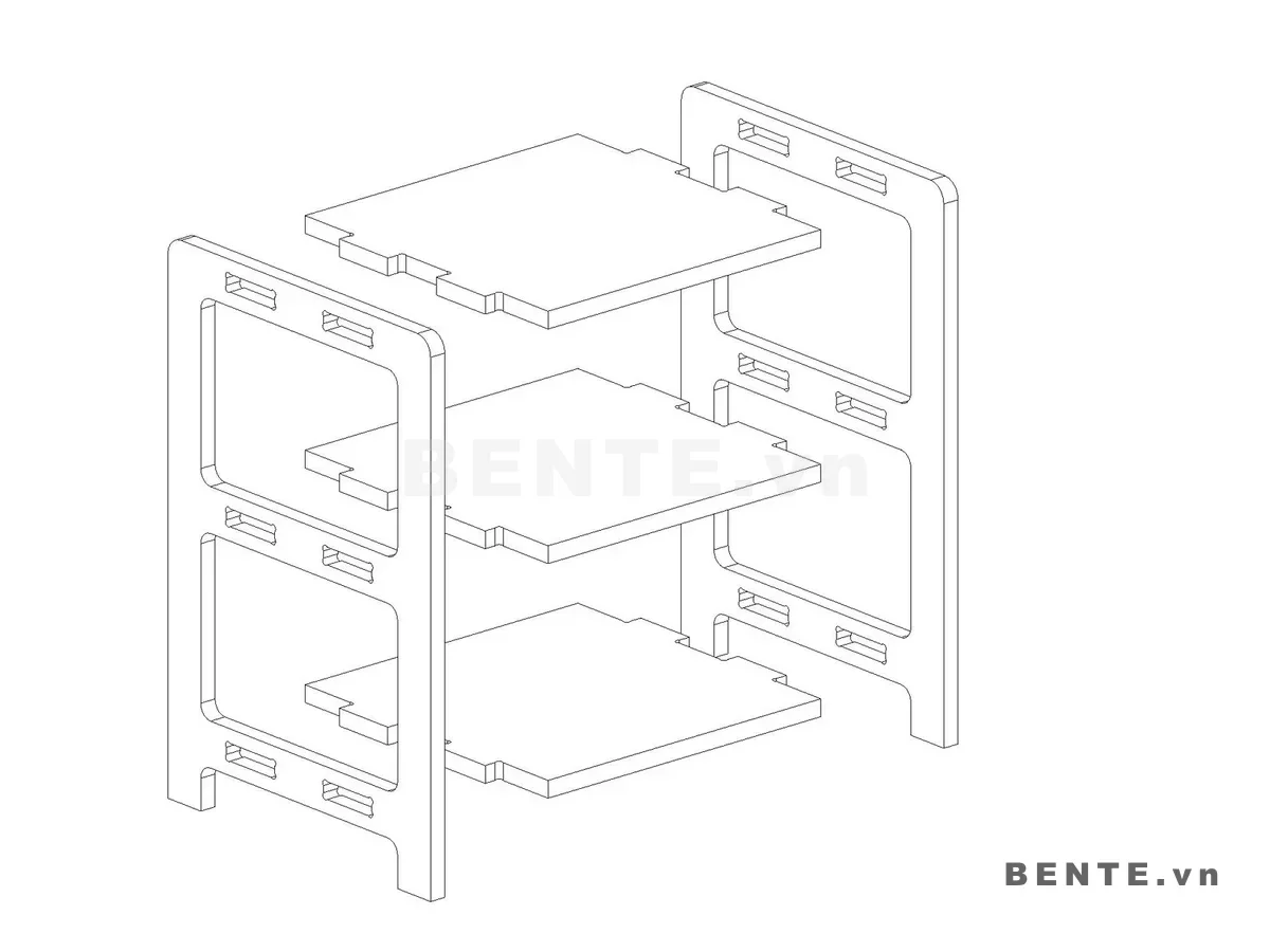 ảnh hướng dẫn lắp ráp, kệ đầu giường gỗ 3 tầng, kệ đầu giường mặt bàn phụ