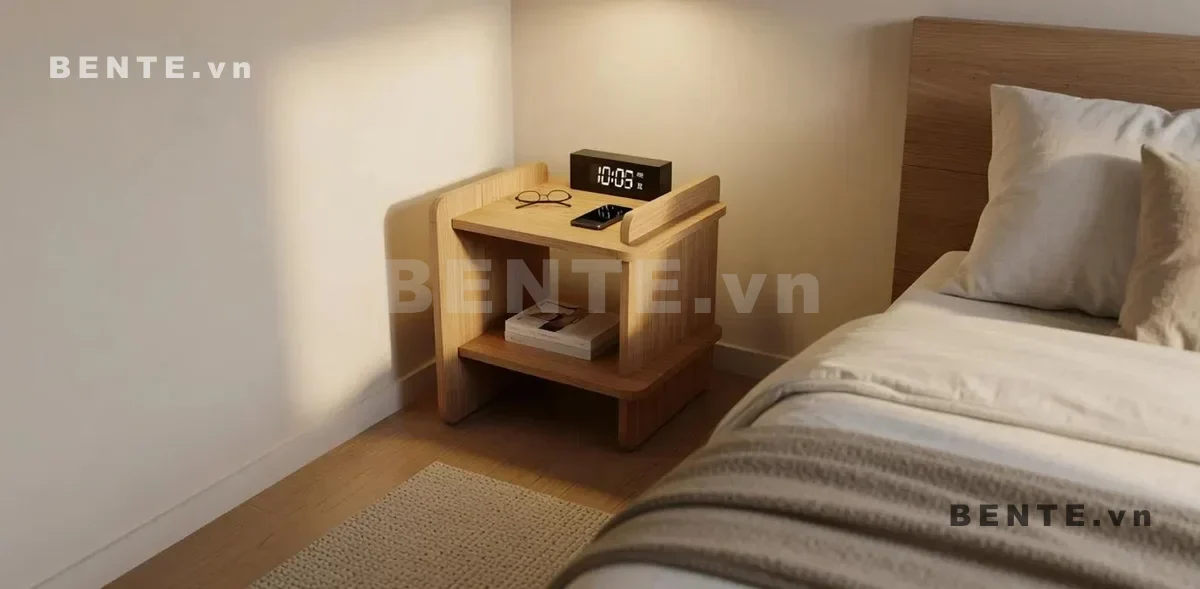 kệ đầu giường chân bệ, kệ gỗ lắp ráp đa năng