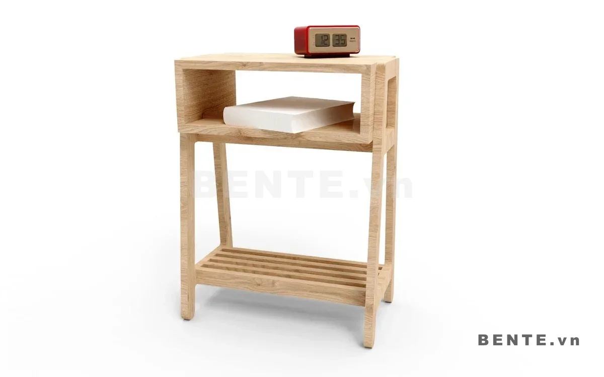 kệ gỗ để sách và cây nhỏ, kệ lưu trữ cạnh giường nhiều tầng