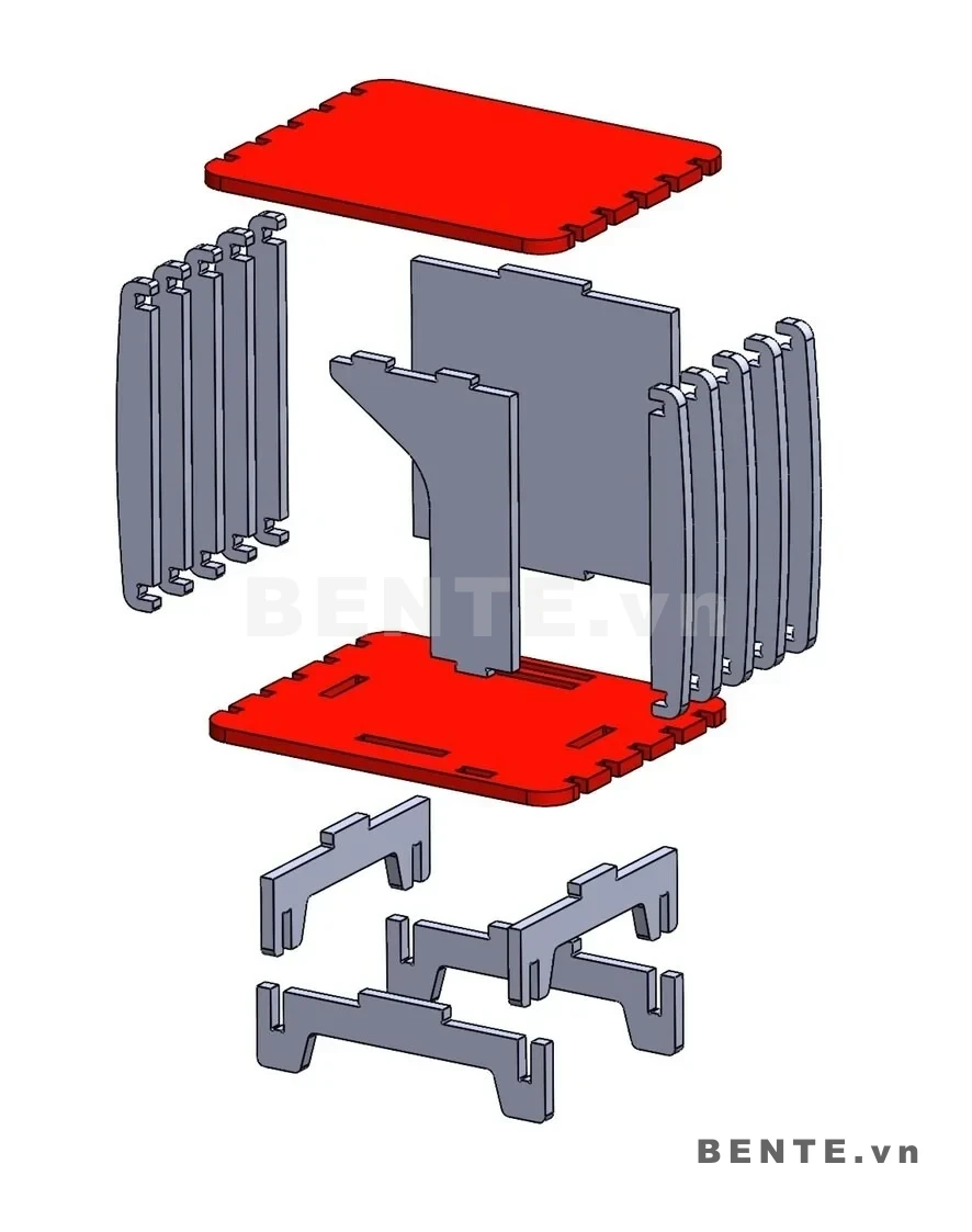 ảnh hướng dẫn lắp ráp, kệ đầu giường gỗ khoang mở lớn, kệ đầu giường hông nan dọc