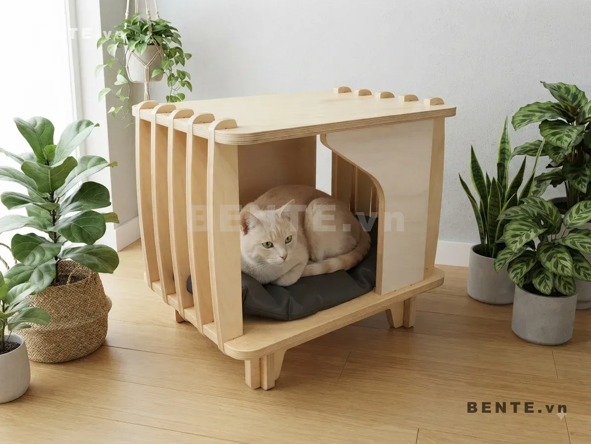kệ đầu giường để đèn ngủ, kệ gỗ cạnh sofa khoang mở
