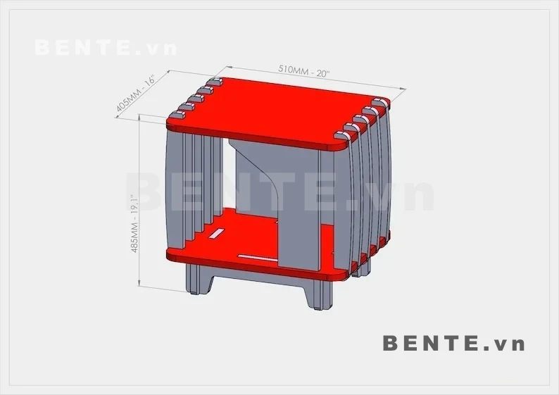 ảnh kích thước, kệ gỗ vách cong bên trong, kệ cạnh giường mặt trên rộng