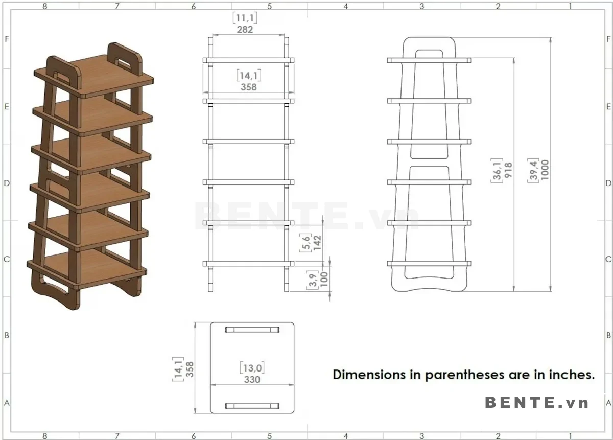 ảnh kích thước, kệ để giày dép nhiều tầng, kệ giày chân bo tròn