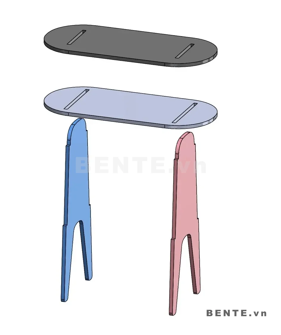 ảnh hướng dẫn lắp ráp, kệ gỗ 2 tầng dạng console, kệ trang trí 2 tầng mặt bo tròn