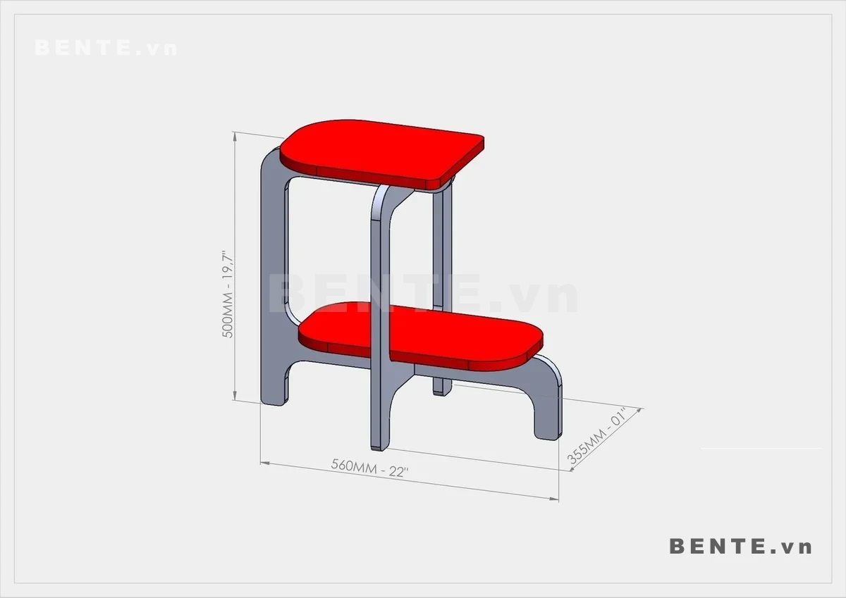 ảnh kích thước, kệ cây cảnh 2 tầng khung cong, kệ gỗ chân liền khung