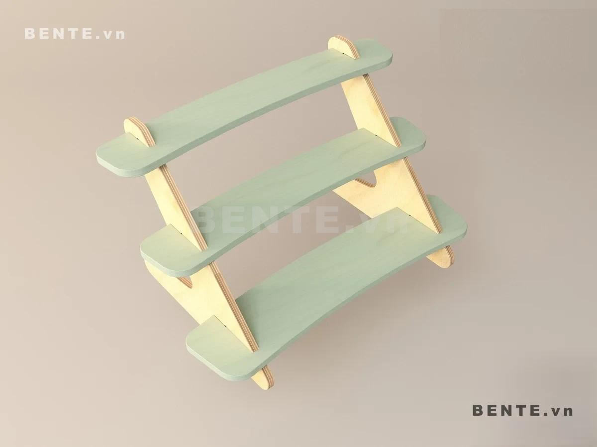 kệ decor nhiều tầng, kệ gỗ lắp ráp 3 tầng