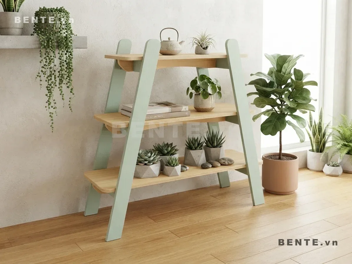kệ cây nhiều tầng mở, kệ gỗ lắp ráp chữ A
