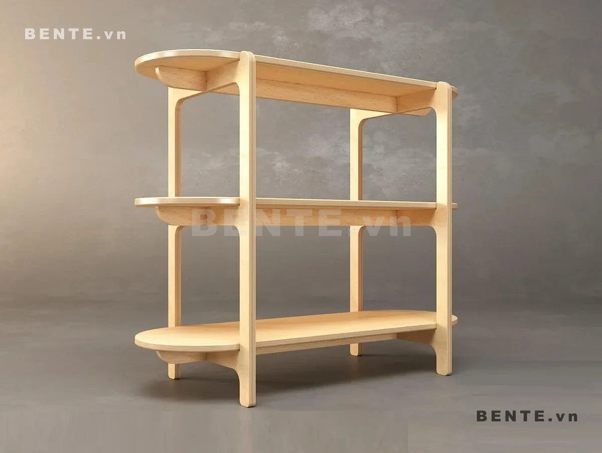 kệ decor 3 tầng mặt cong