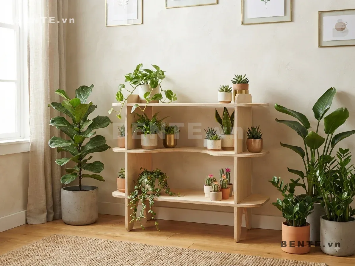 kệ trang trí khung hai bên, kệ để đồ nhiều tầng bo tròn