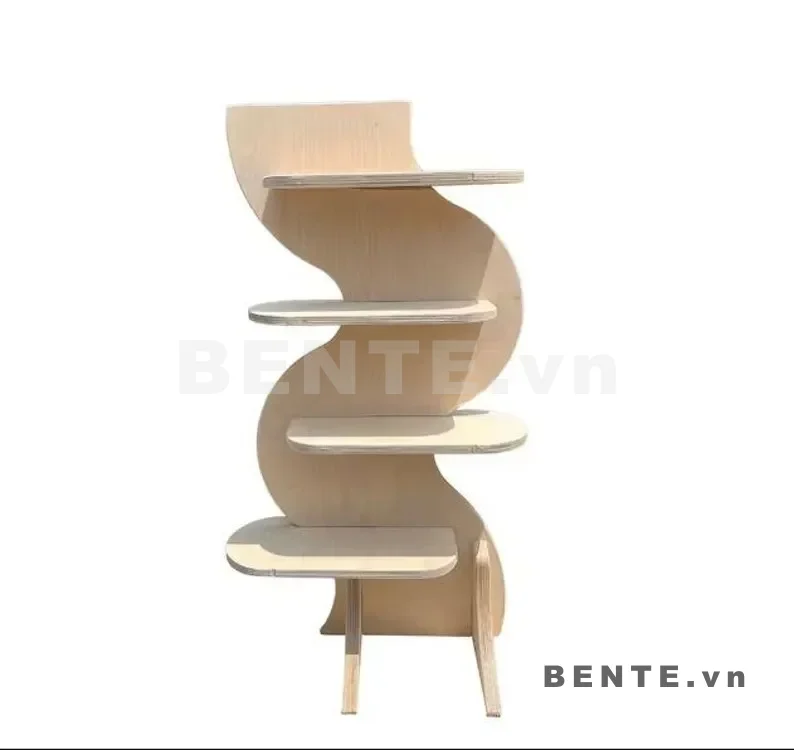 kệ decor uốn lượn, kệ gỗ lắp ráp chữ S