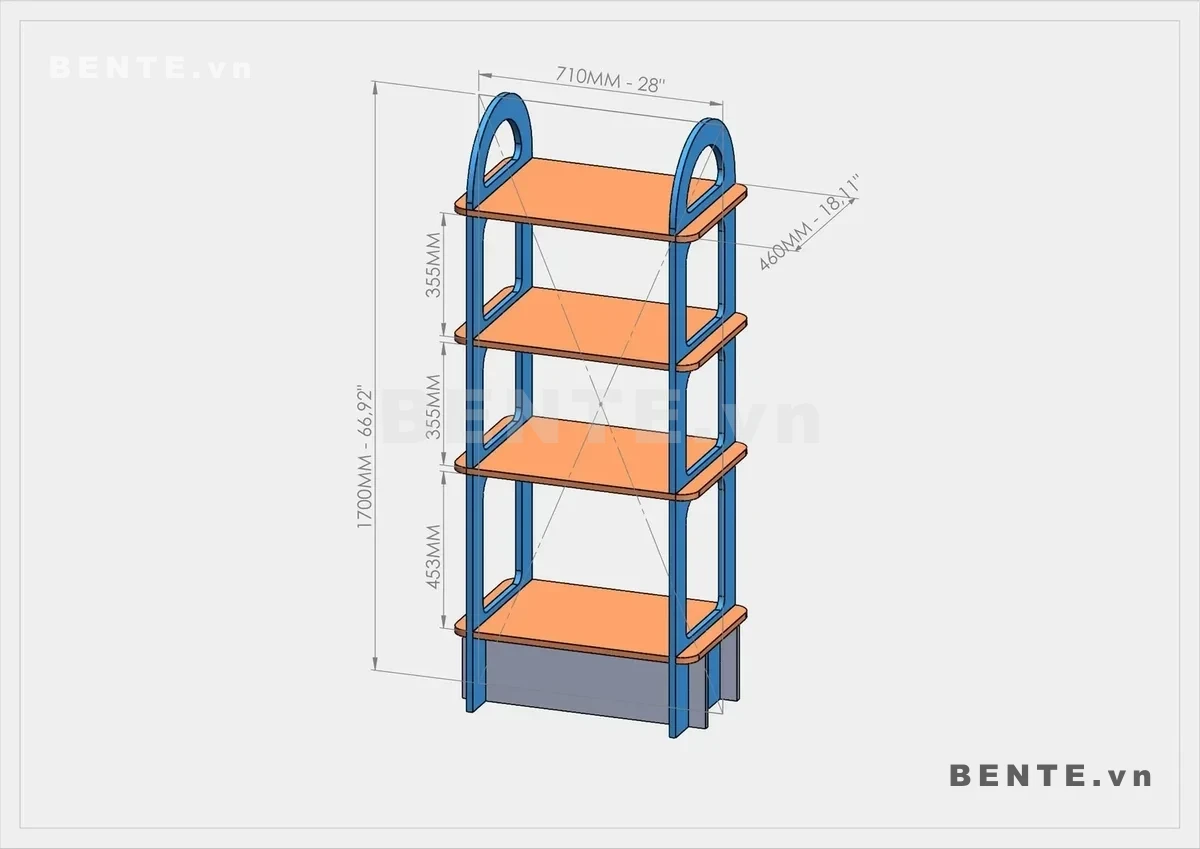 ảnh kích thước, kệ tầng khoang đáy, kệ trang trí hông khoét ô lớn