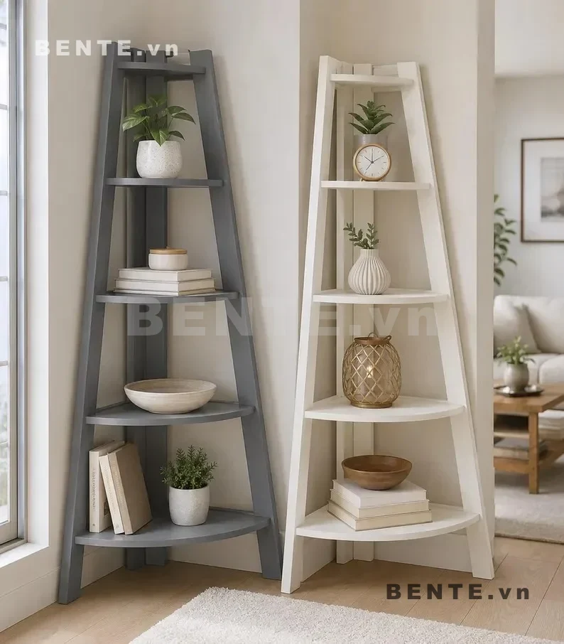 kệ sách nhiều tầng khung hai bên, kệ trưng cây 6 tầng