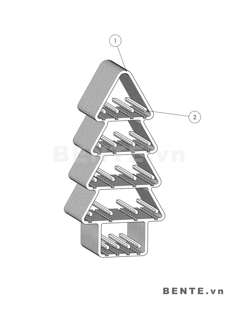 ảnh hướng dẫn lắp ráp, kệ gỗ cây thông 4 tầng, kệ trang trí cây thông