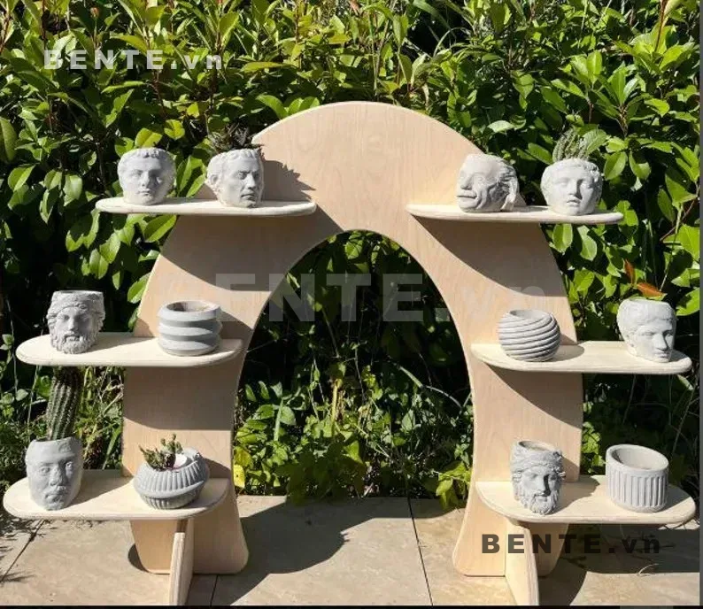 kệ gỗ vòm chia hai bên, kệ lắp ráp dạng vòm