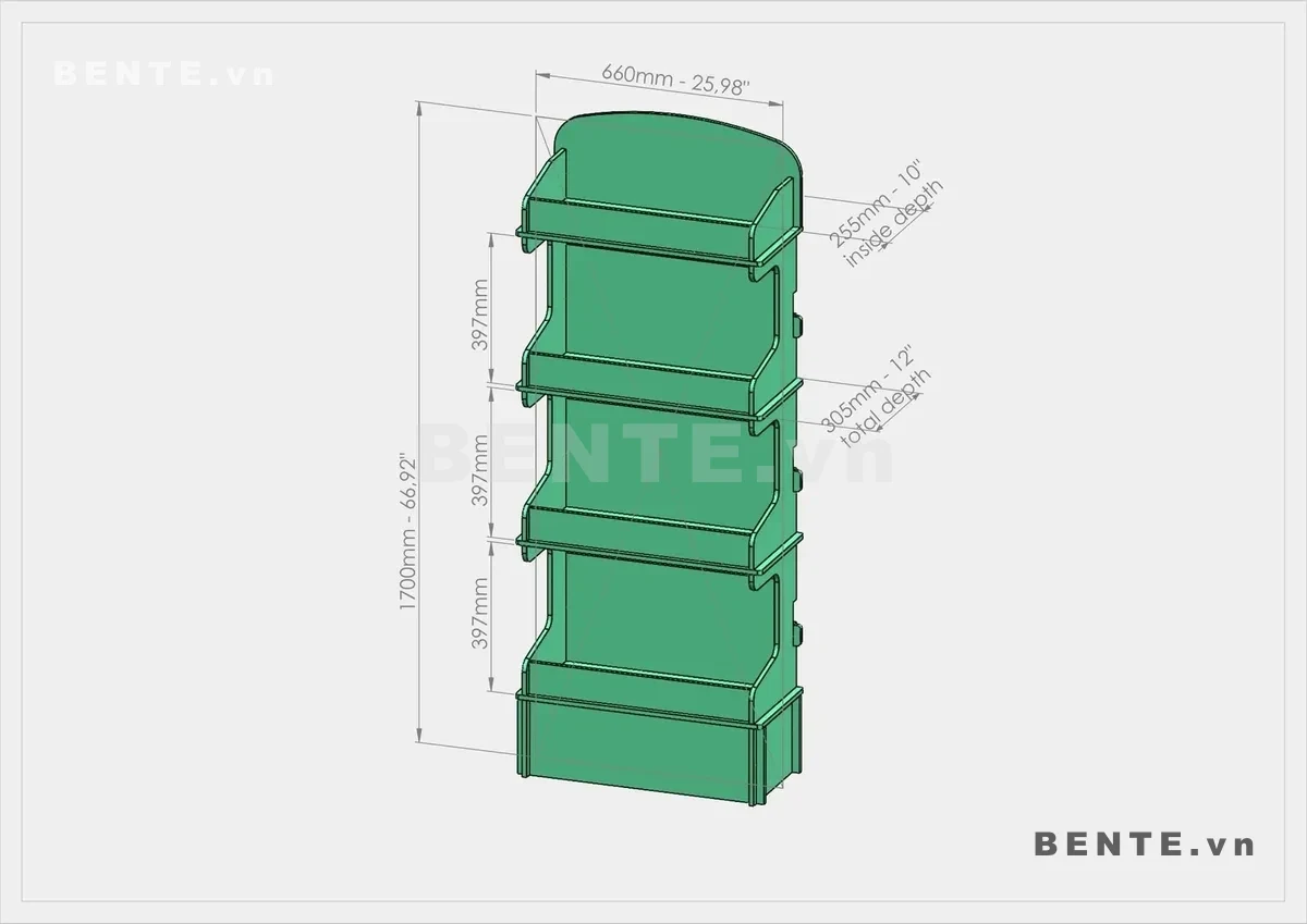 ảnh kích thước, kệ tầng dạng khay để sách, kệ trưng cây có mép chắn
