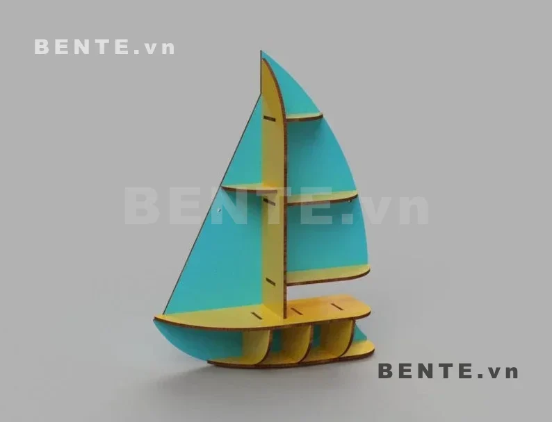 kệ phòng bé chủ đề biển, kệ gỗ trẻ em lắp ráp hình thuyền