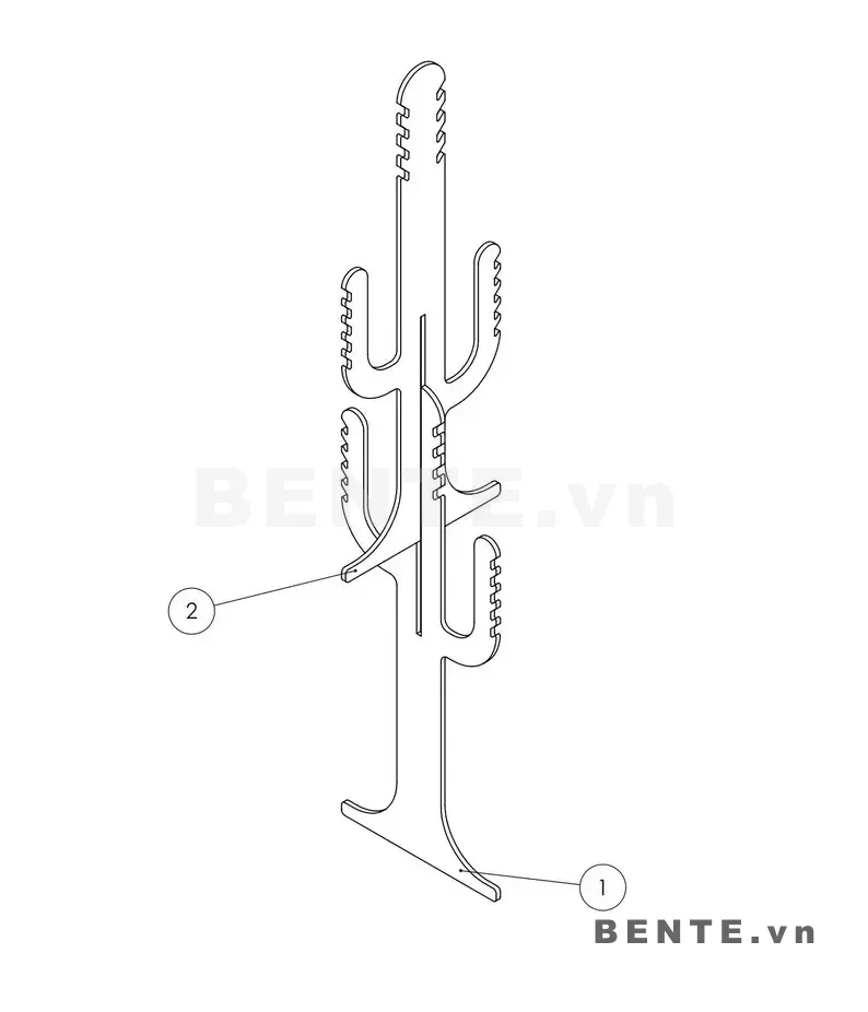 ảnh hướng dẫn lắp ráp, kệ gỗ treo đồ hình cây xương rồng, kệ treo quần áo nhiều móc