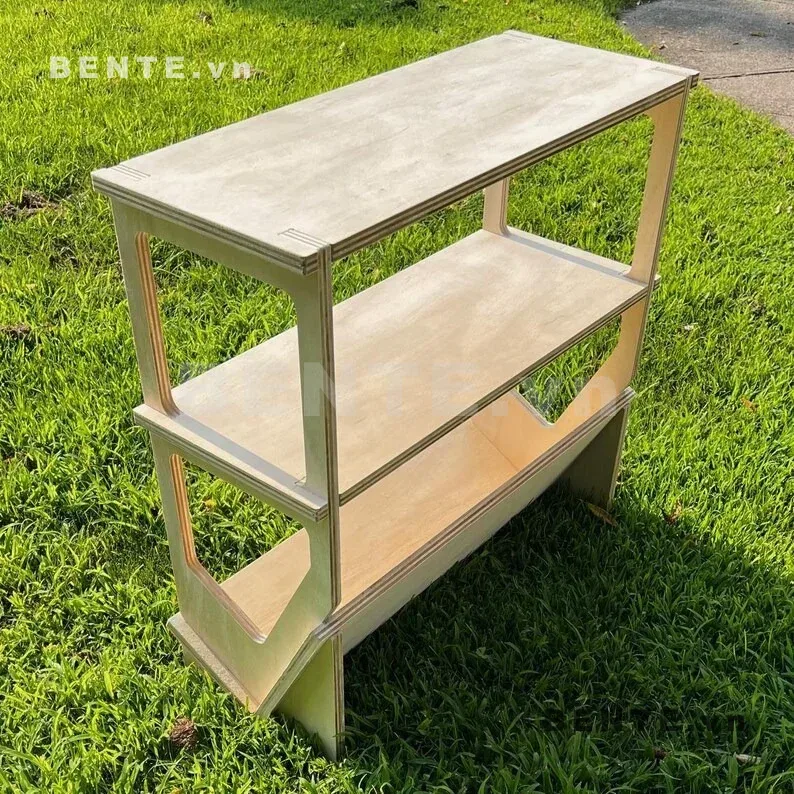 kệ trang trí 3 tầng mặt mở, kệ đựng đĩa vinyl