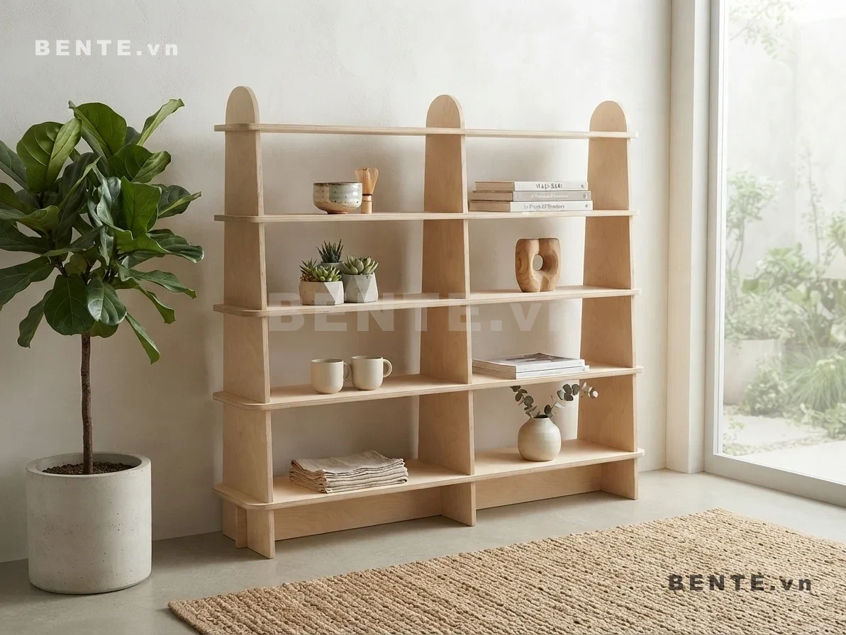 Kệ Sách Gỗ 5 Tầng, 3 Trụ Đứng, Chân Liền Trụ, Lắp Ráp Đơn Giản - K67295, kệ sách gỗ 5 tầng 3 trụ đứng, kệ sách đầu trụ bo cong, kệ gỗ mặt kệ nhô hai bên, kệ tầng khoang đáy dài, kệ sách 3 trụ chia khoang, kệ gỗ tầng mở nhiều khoang, kệ trang trí 4 tầng trụ đứng, kệ trưng cây nhiều tầng, kệ sách chân liền trụ, kệ gỗ lắp ráp 4 tầng