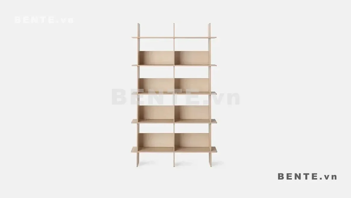 kệ sách chân liền vách, kệ gỗ lắp ráp 6 tầng