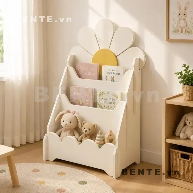 kệ sách trẻ em hình bông hoa