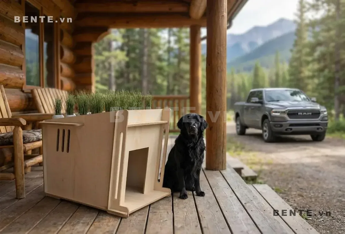 nhà thú cưng kín có cửa trước