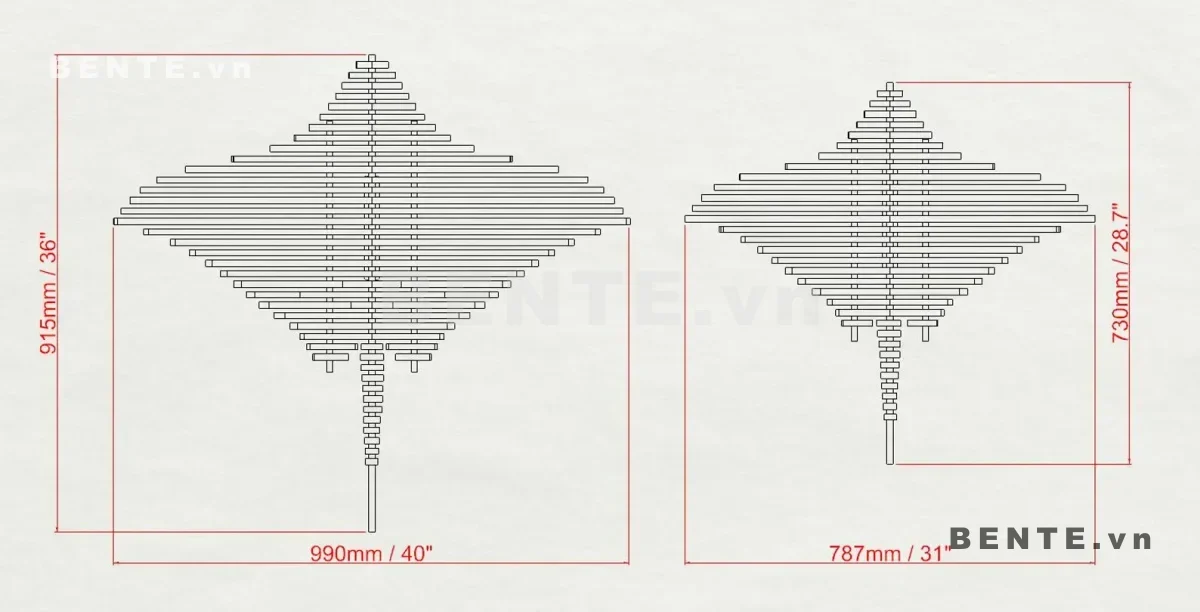 ảnh kích thước, tranh gỗ 3D cá đuối bộ 2, tranh treo tường hình cá đuối, tranh gỗ cá đuối nan song song