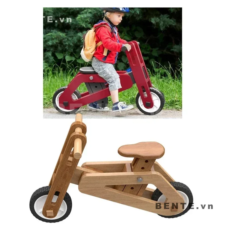 xe đạp gỗ cho bé tập giữ thăng bằng, xe đạp thăng bằng trẻ em lắp ráp