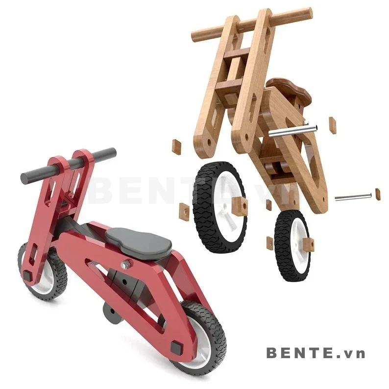 ảnh hướng dẫn lắp ráp, xe đạp trẻ em yên điều chỉnh, xe thăng bằng tay lái điều hướng