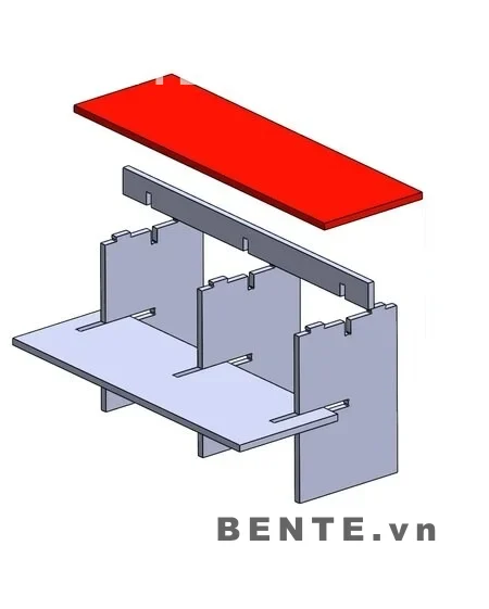 ảnh hướng dẫn lắp ráp, tủ kệ gỗ thấp mặt trên dài, tủ kệ 2 tầng khoang mở