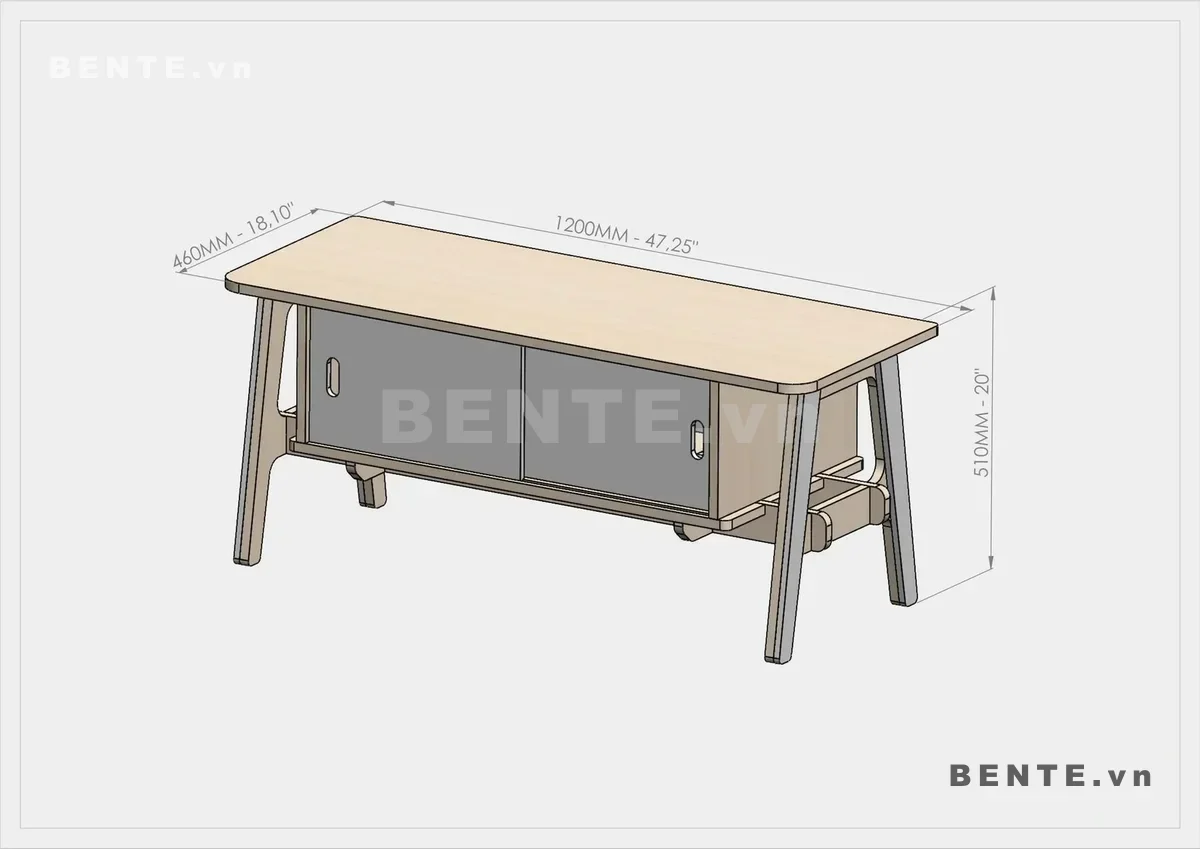 ảnh kích thước, tủ tivi khoang mở hai bên