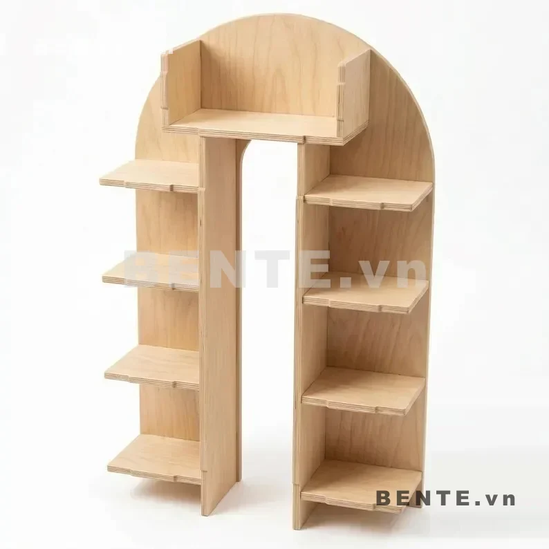 ảnh hướng dẫn lắp ráp, tủ sách gỗ trẻ em hình vòm, tủ sách bé khoang vòm trung tâm