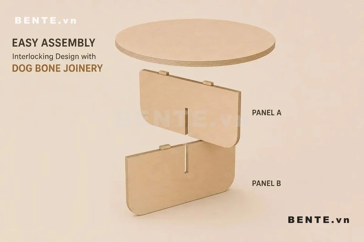 ảnh hướng dẫn lắp ráp, bàn sofa mặt tròn