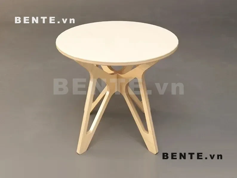 bàn tròn chân tấm khoét