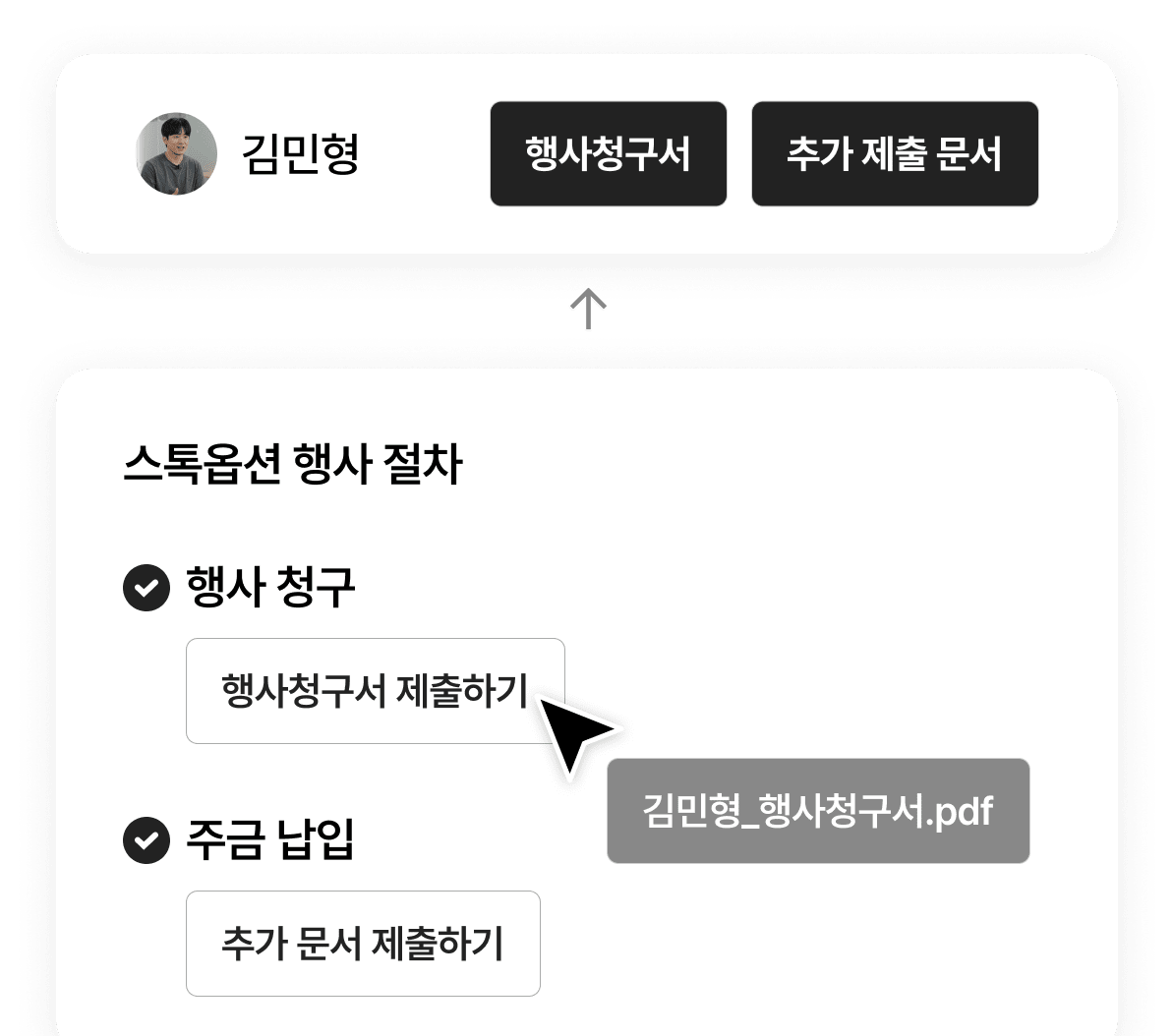 행사청구서를 포함한 행사 문서<br /> 한 곳에서 제출받고 관리