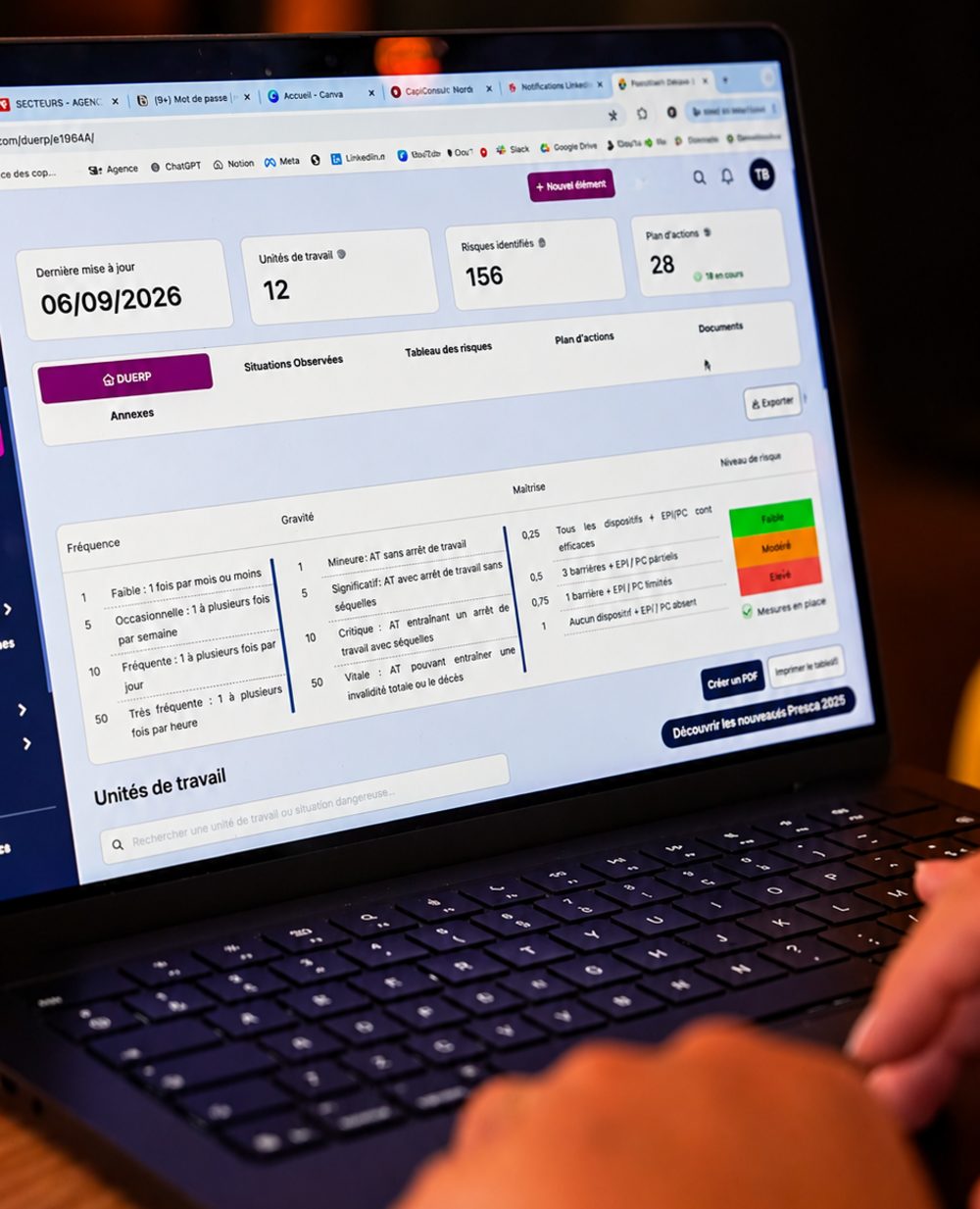 La plateforme Capiconsult Nord ouverte sur un DUERP