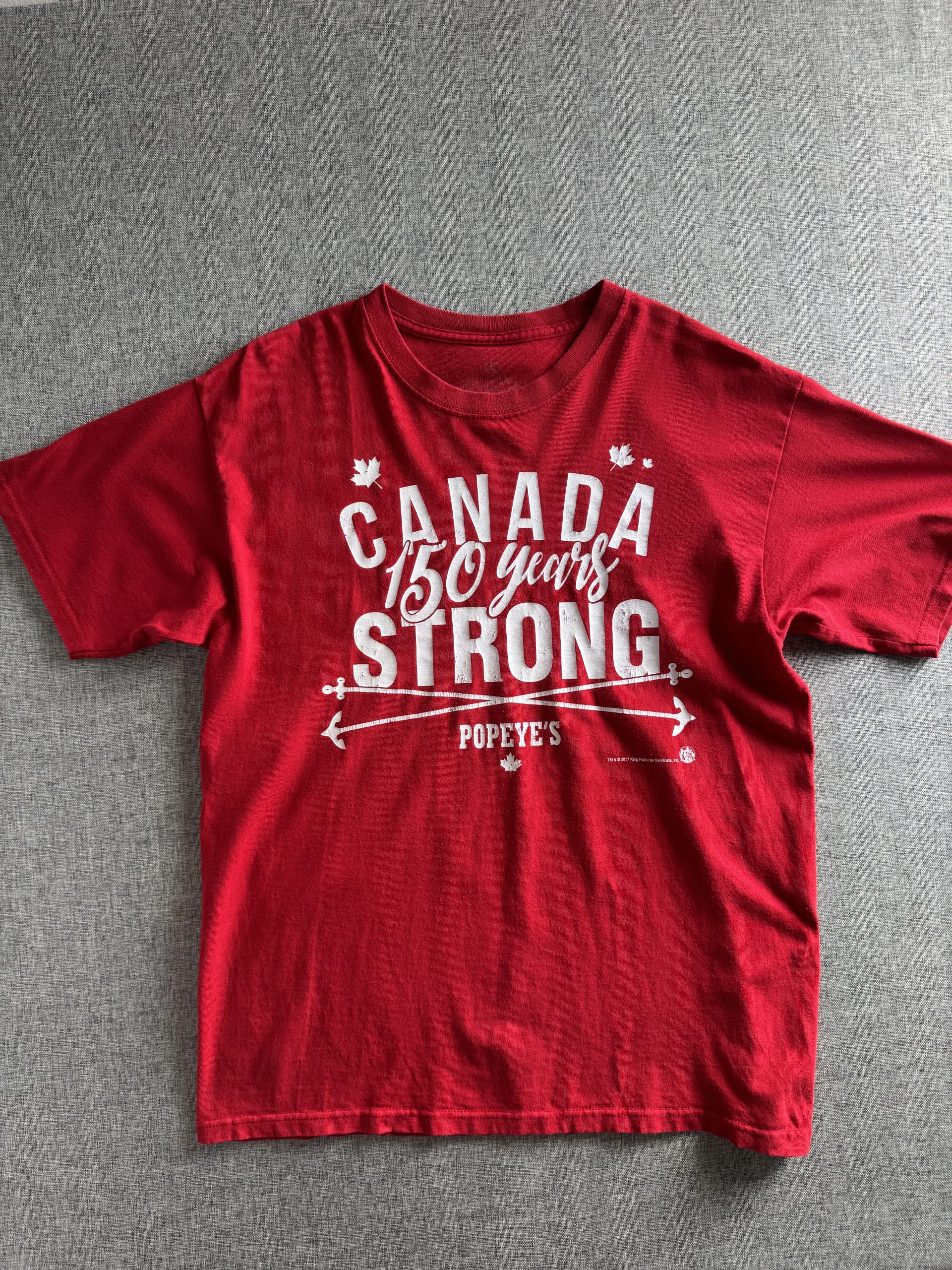 T-Shirt Gymwear Popeye’s Supplements Canada 150 Years Strong - 1