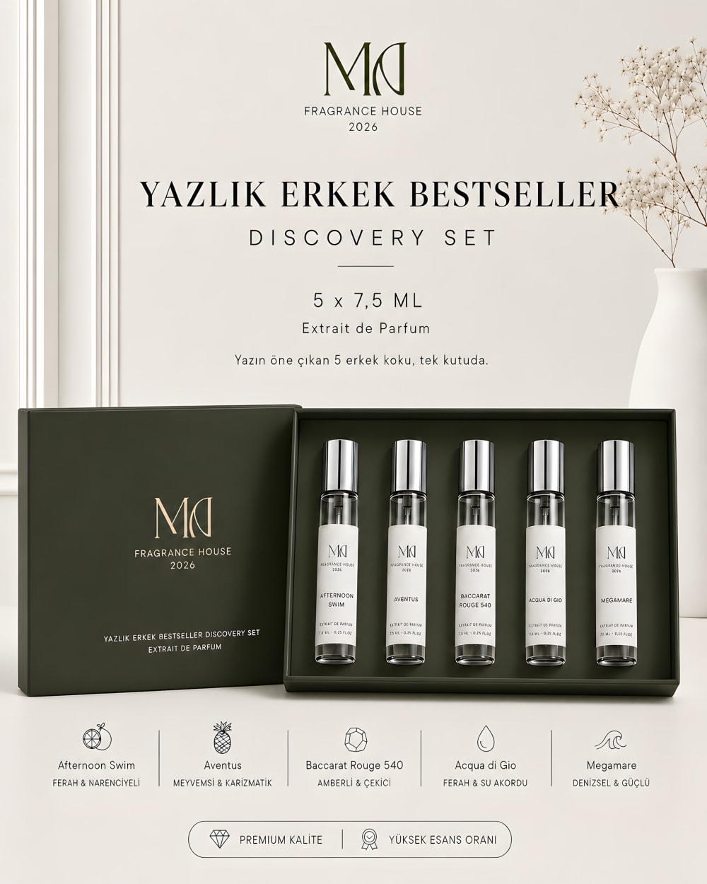 Yazlık Erkek Bestseller Discovery Set | 5 x 7,5 ml