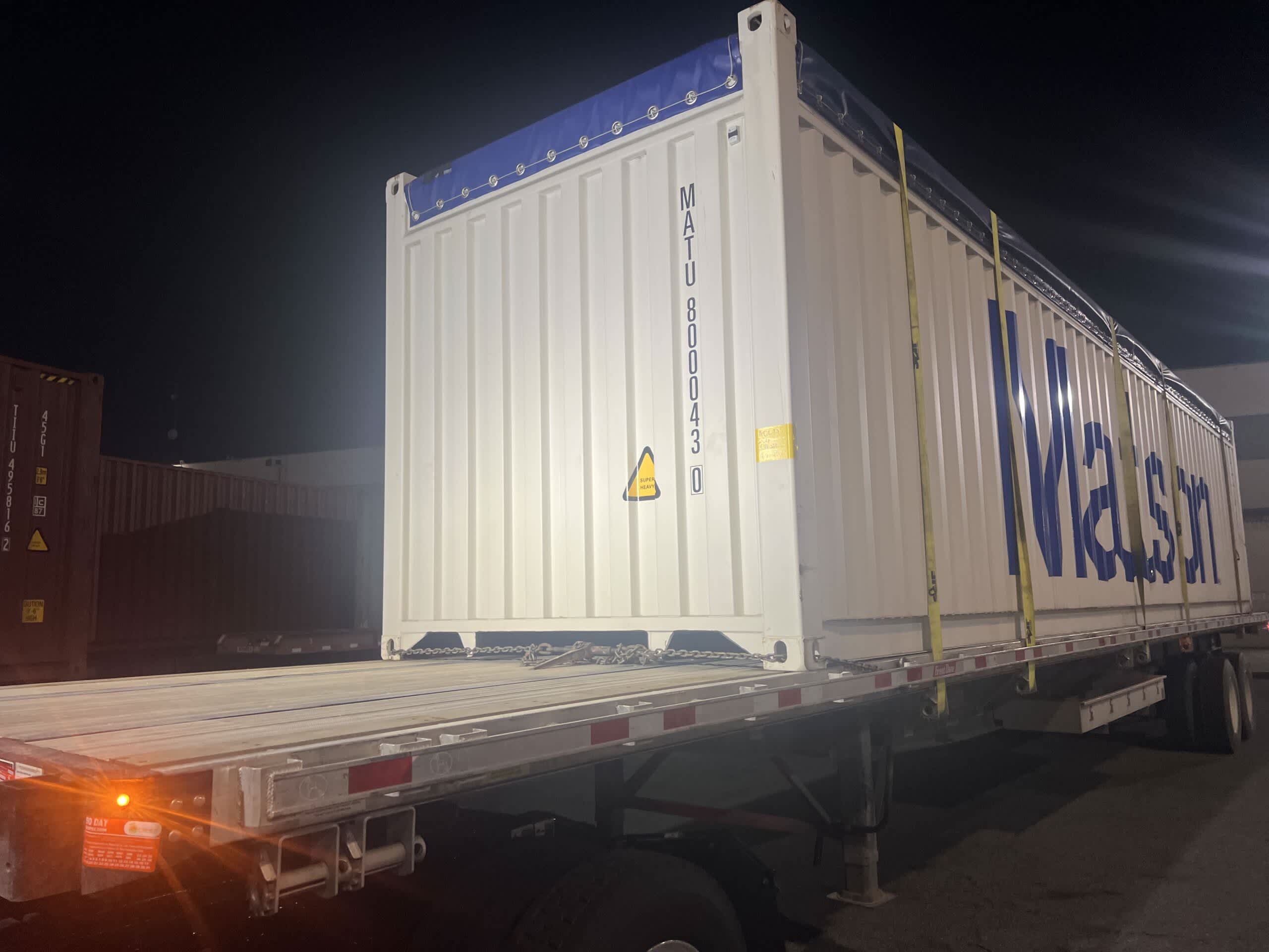 Open Top 40ft container shipping from Compton, CA to Houston, TX — shipped from Compton, CA to Houston, TX