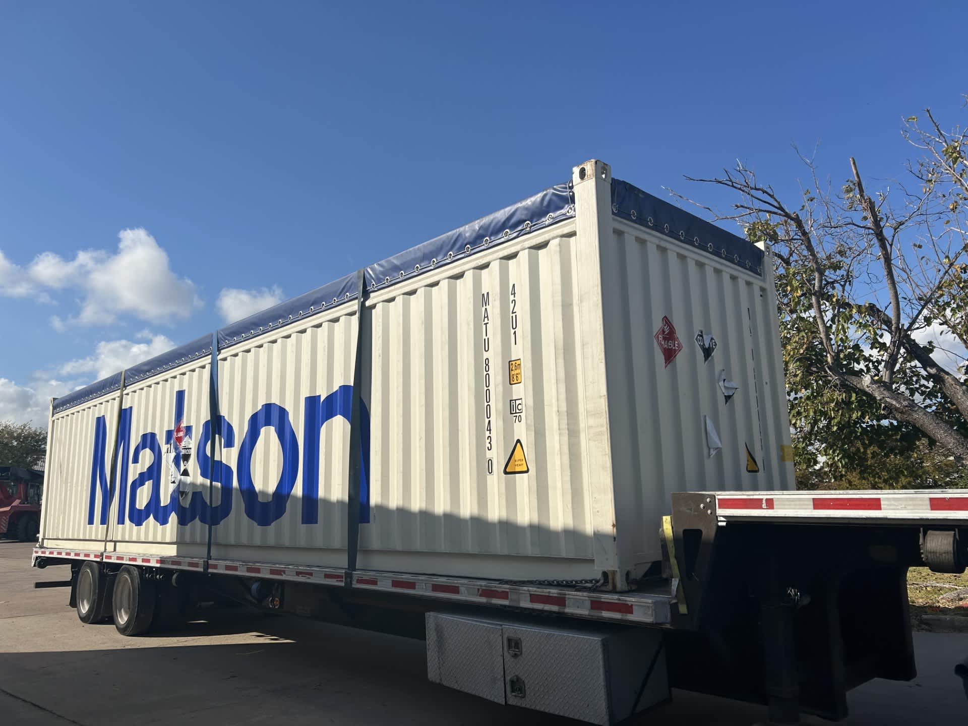 Open Top 40ft container shipping from Houston, TX to Compton, CA — shipped from Houston, TX to Compton, CA
