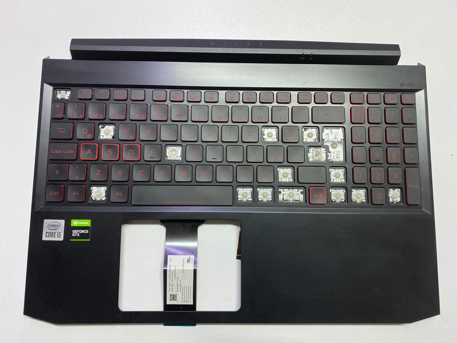 Acer Nitro 5 AN515-55 Klavye Kasası Led Ve Klavyesi Sağlam