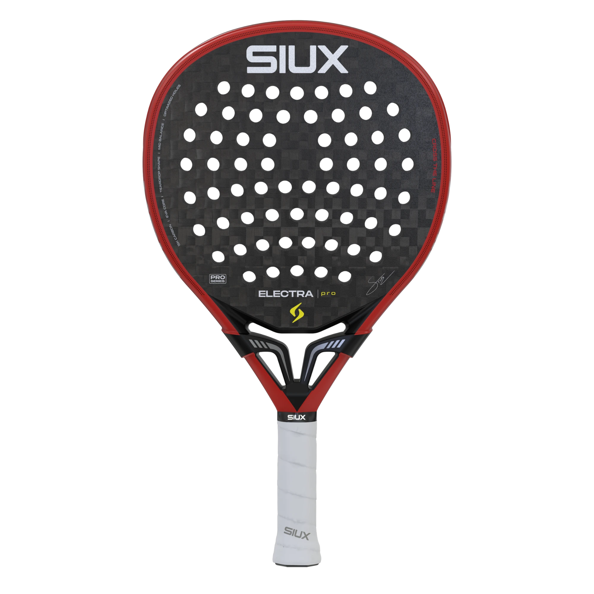 Review de Siux Electra Pro Fire Red 2026 (Franco Stupaczuk) Siux Electra Pro Fire Red 2026 (Franco Stupaczuk) - Siux Palas para pádel, vista completa del producto