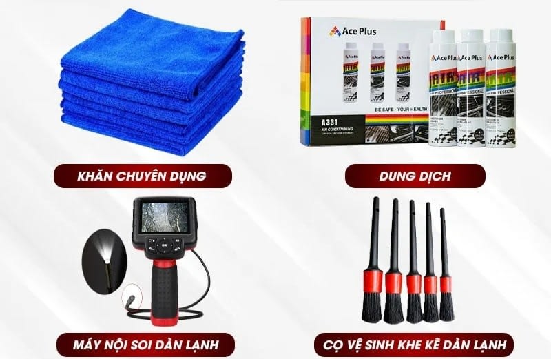 Vệ sinh dàn lạnh ô tô cần chuẩn bị dụng cụ gì?