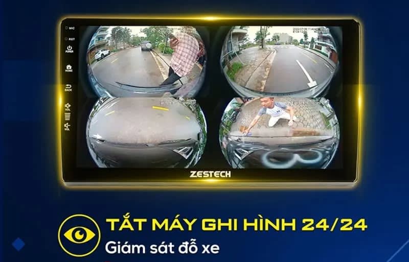 Màn Hình Zestech 360 Base tắt máy ghi hình
