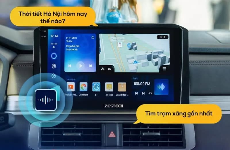 Ra lệnh giọng nói trên màn hình zestech ZX10+