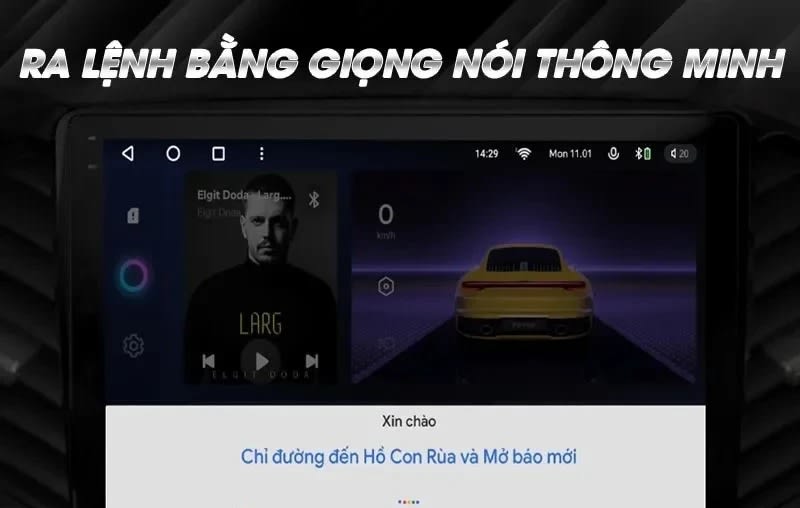 Ra lệnh giọng nói trên màn hình ô tô teyes
