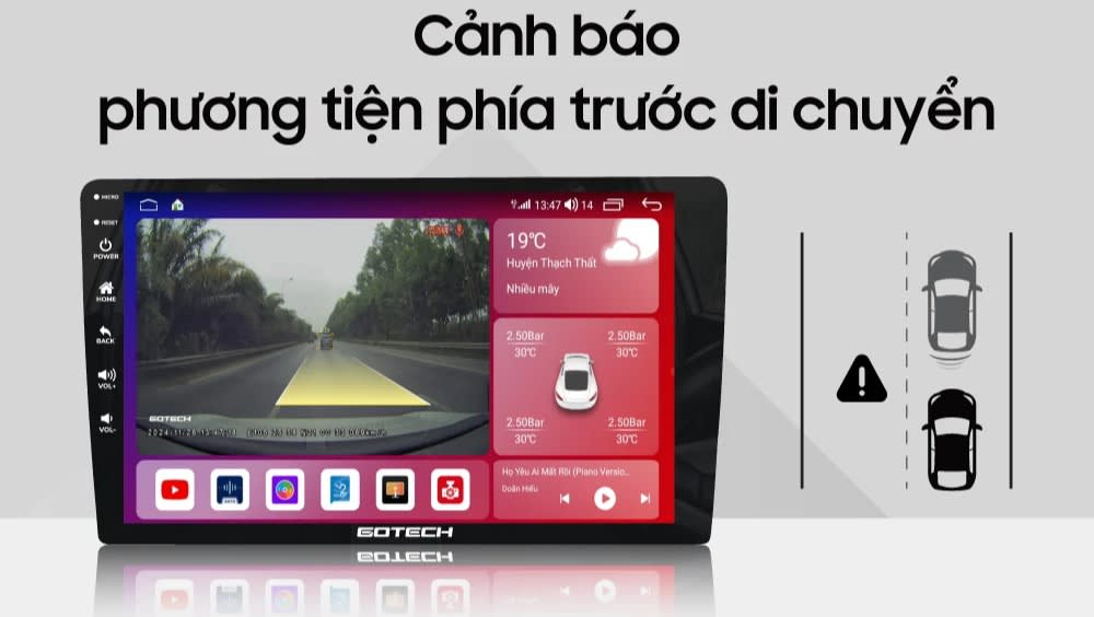 Gotech GTS4 cảnh báo phương tiện phía trước di chuyển